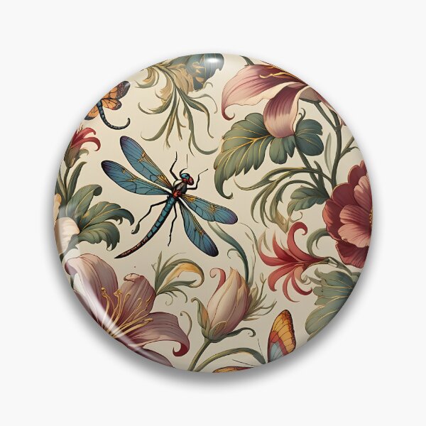 Item preview, Whimsical Art Nouveau Pattern with Dragonflies and Butterflies designed and sold by jo-e-basta.