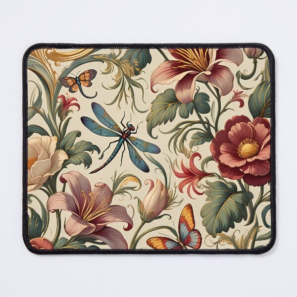 Item preview, Whimsical Art Nouveau Pattern with Dragonflies and Butterflies designed and sold by jo-e-basta.