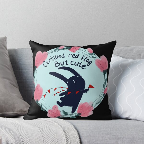 Item preview, Certified Red Flag But Cute Funny Bunny Floral Art designed and sold by ArtbyLanaN.