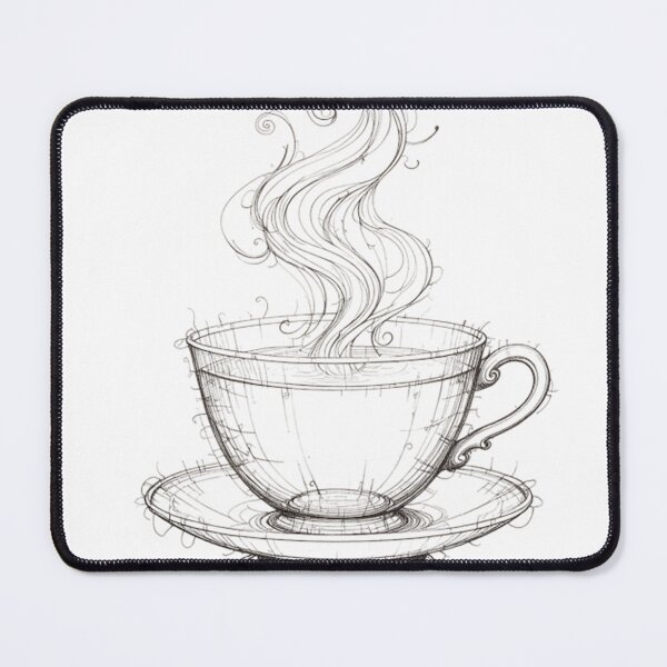 Item preview, Whimsical Tea Steam Line Art – Cozy Teacup Illustration | Minimalist Café Aesthetic Drawing designed and sold by PixPixari.