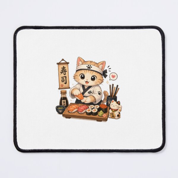 Item preview, Kawaii Japanese Sushi Chef Kitty designed and sold by HapaHara.
