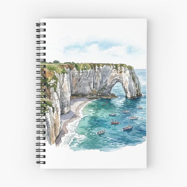 Item preview, Étretat France Coastal Cliffs Watercolor Travel Sticker designed and sold by Mathias Yakubu Design.