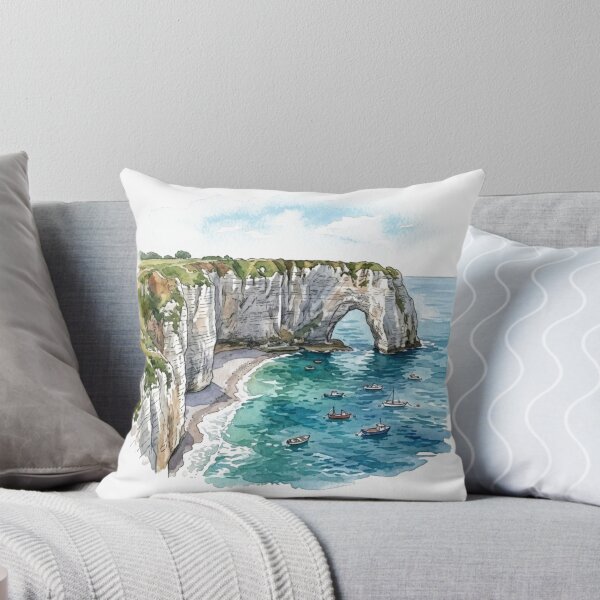 Item preview, Étretat France Coastal Cliffs Watercolor Travel Sticker designed and sold by Mathias Yakubu Design.