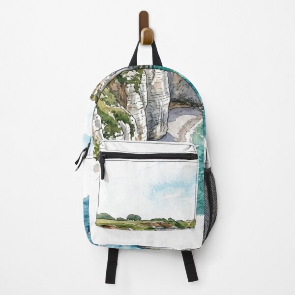 Item preview, Étretat France Coastal Cliffs Watercolor Travel Sticker designed and sold by Mathias Yakubu Design.