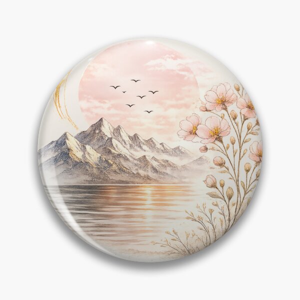 Item preview, Blush Horizons: Alpine Bloom | Botanical Mountain Watercolor designed and sold by Sanctum Icons.