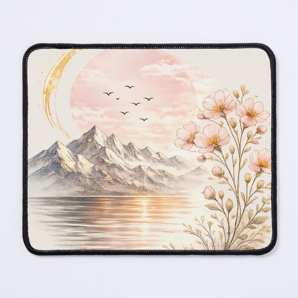 Item preview, Blush Horizons: Alpine Bloom | Botanical Mountain Watercolor designed and sold by Sanctum Icons.