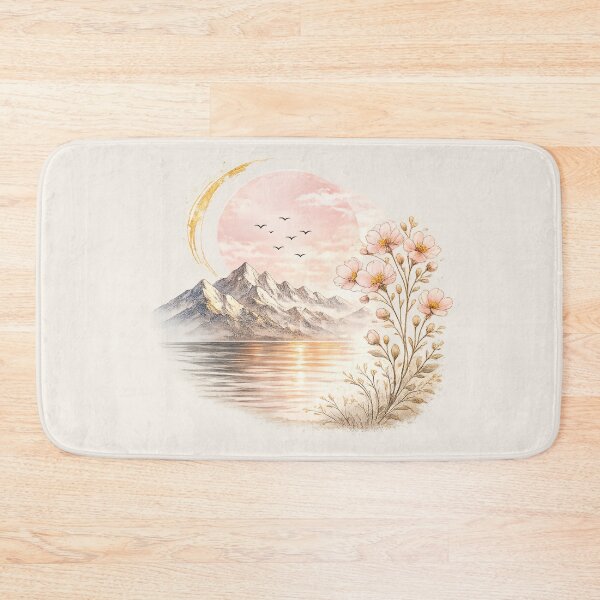 Item preview, Blush Horizons: Alpine Bloom | Botanical Mountain Watercolor designed and sold by Sanctum Icons.