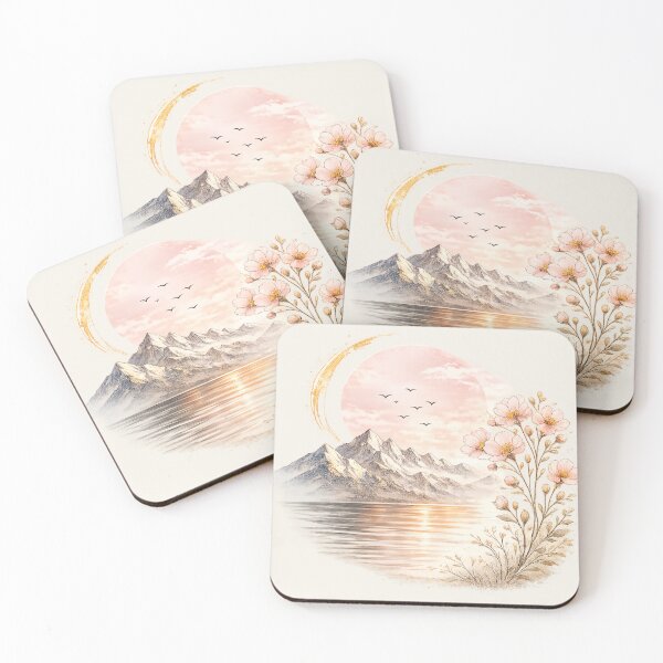 Item preview, Blush Horizons: Alpine Bloom | Botanical Mountain Watercolor designed and sold by Sanctum Icons.