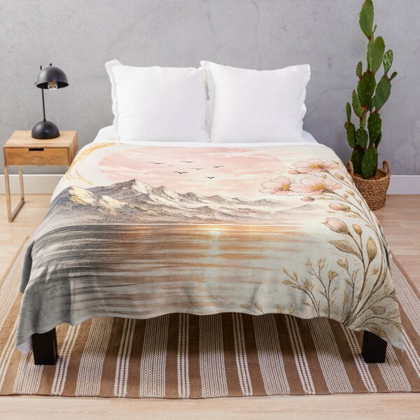 Item preview, Blush Horizons: Alpine Bloom | Botanical Mountain Watercolor designed and sold by Sanctum Icons.