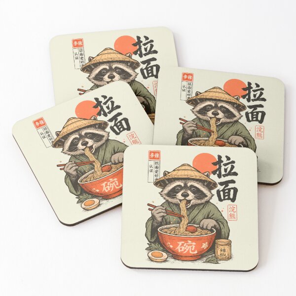 Item preview, Raccoon Eating Ramen designed and sold by Alema Art.