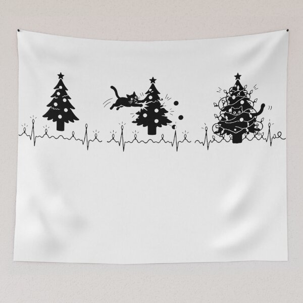 Item preview, ❤️ HEARTBEAT COLLECITON ❤️ - Heartbeat Cat - Interrupted by Christmas Tree designed and sold by WheelieGdArt.