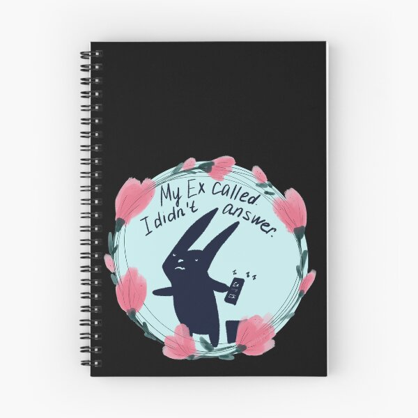 Item preview, My Ex Called I Didnt Answer Funny Breakup Bunny Floral Art designed and sold by ArtbyLanaN.