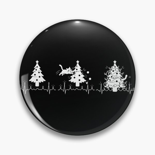 Item preview, ❤️ HEARTBEAT COLLECITON ❤️ - Heartbeat Cat - Interrupted by Christmas Tree - for darker backgrounds designed and sold by WheelieGdArt.