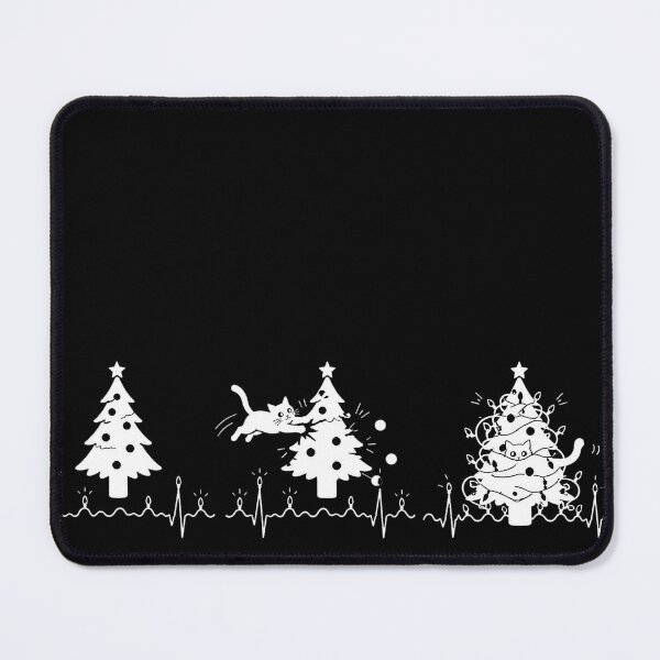 Item preview, ❤️ HEARTBEAT COLLECITON ❤️ - Heartbeat Cat - Interrupted by Christmas Tree - for darker backgrounds designed and sold by WheelieGdArt.