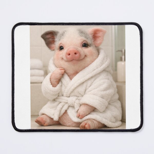 Item preview, Cozy Bathrobe Mini Pig designed and sold by Sillytoe.