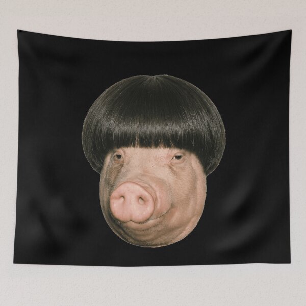Item preview, Funny Pig with Bowl Cut Hairstyle designed and sold by k3rstman1.
