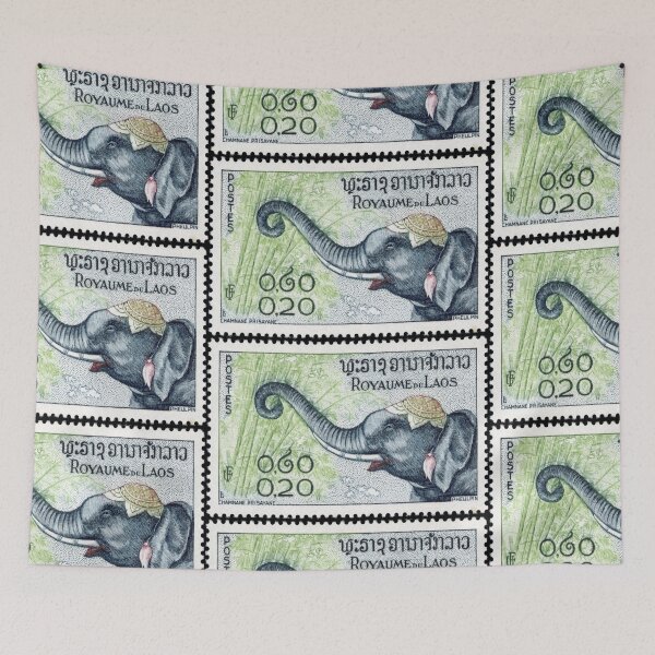 Item preview, Laos Stamp #42 - 1958 - Elephant Eating Bamboo designed and sold by WexStudios.