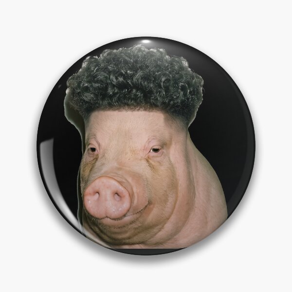 Item preview, Funny Pig with Curly Broccoli Perm Haircut designed and sold by k3rstman1.