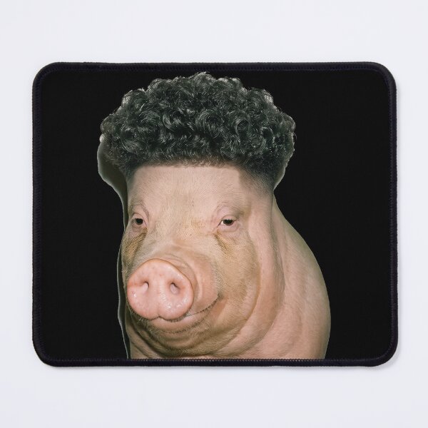 Item preview, Funny Pig with Curly Broccoli Perm Haircut designed and sold by k3rstman1.