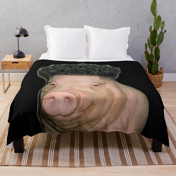 Item preview, Funny Pig with Curly Broccoli Perm Haircut designed and sold by k3rstman1.