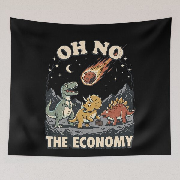 Item preview, Funny Dinosaur Meteor Oh No The Economy designed and sold by k3rstman1.
