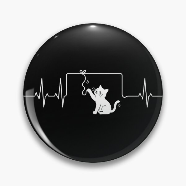 Item preview, ❤️ HEARTBEAT COLLECITON ❤️ - Heartbeat Cat - Interrupted by Dangling String - for darker backgrounds designed and sold by WheelieGdArt.