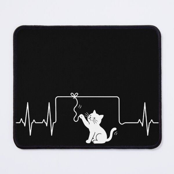 Item preview, ❤️ HEARTBEAT COLLECITON ❤️ - Heartbeat Cat - Interrupted by Dangling String - for darker backgrounds designed and sold by WheelieGdArt.