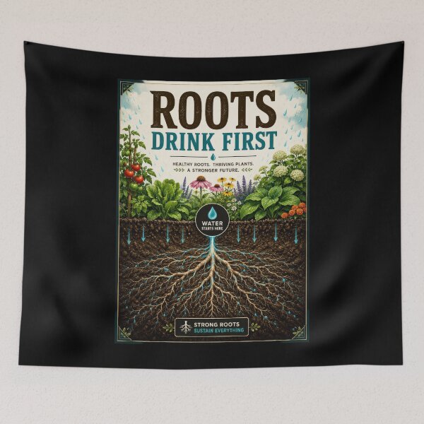 Item preview, Roots Drink First Healthy Garden Poster designed and sold by Sketchlegacy.