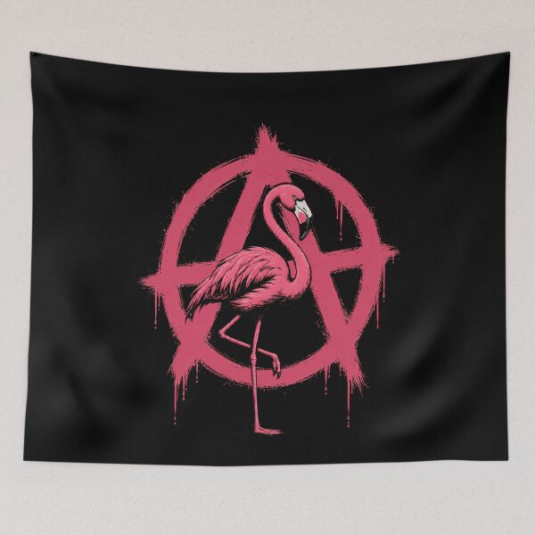Item preview, Pink Flamingo Anarchy Symbol Street Art Grunge designed and sold by k3rstman1.