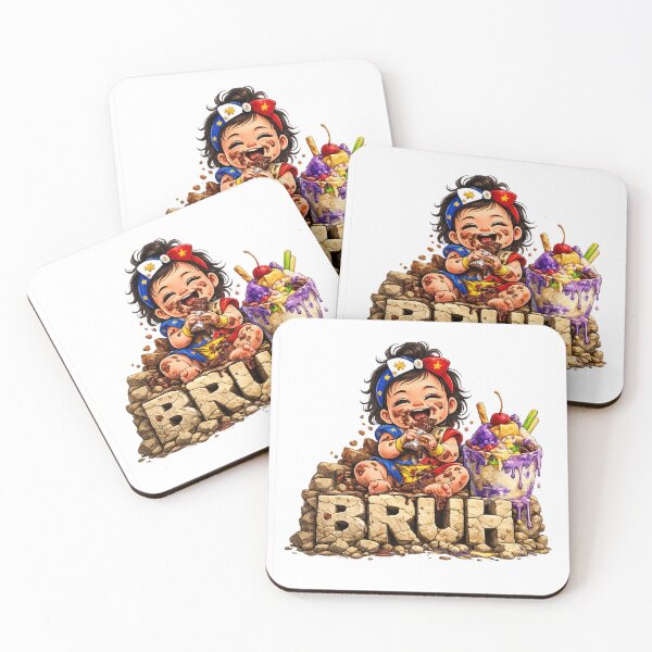 Item preview, "Bruh" Filipino baby eating chocolate! - Pinay kids humor! designed and sold by FlipFlopTeesCo.