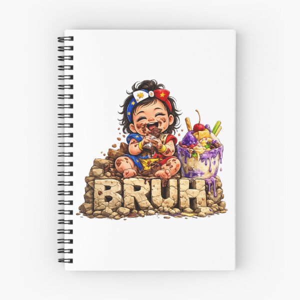 Item preview, "Bruh" Filipino baby eating chocolate! - Pinay kids humor! designed and sold by FlipFlopTeesCo.