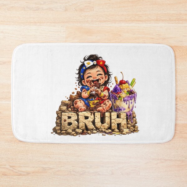 Item preview, "Bruh" Filipino baby eating chocolate! - Pinay kids humor! designed and sold by FlipFlopTeesCo.