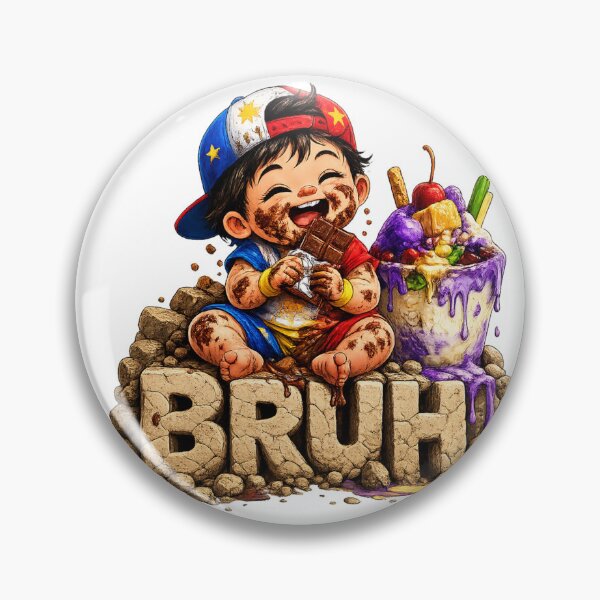 Item preview, "Bruh" - Filipino Boy Eating Chocolate! - Pinoy Kids! designed and sold by FlipFlopTeesCo.