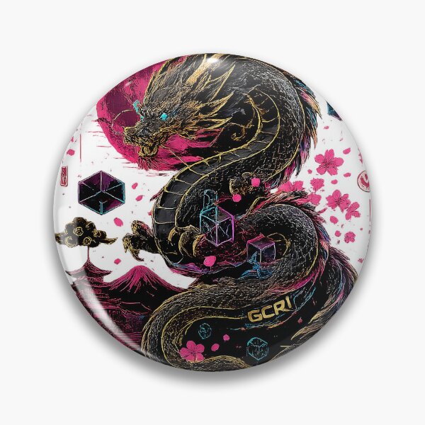 Artikelvorschau, GCR1 Shadow Dragon | Japanischer Cyberdrache mit Sakura-Mond-Streetwear-Design entworfen und verkauft von GCR1.