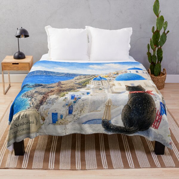 Item preview, Black Cat's Journey: Santorini, Greece designed and sold by lbl-shop.