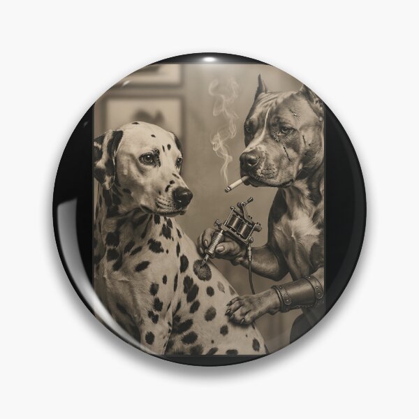 Item preview, Gritty Vintage Pitbull Tattooing Spotted Dalmatian designed and sold by k3rstman1.