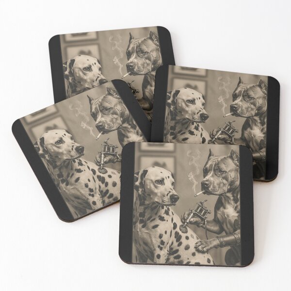 Item preview, Gritty Vintage Pitbull Tattooing Spotted Dalmatian designed and sold by k3rstman1.