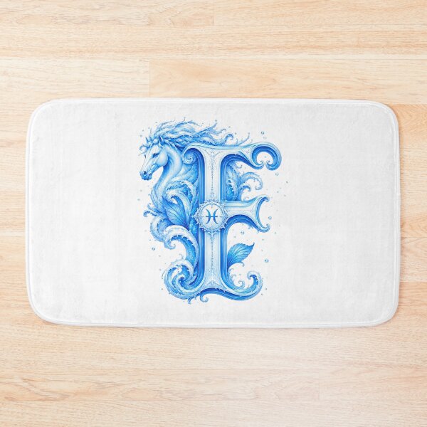 Item preview, Aqua Equus Horse-Pisces Letter F designed and sold by BlissBlvdShop.