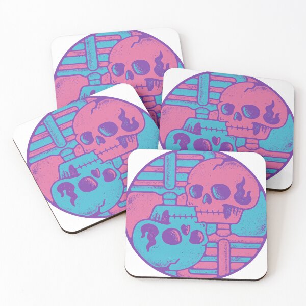 Item preview, Retro Pink and Blue Skulls designed and sold by Remontadarnia.