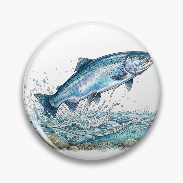 Item preview, Steelhead Trout Fishing Wildlife Sticker designed and sold by Mathias Yakubu Design.