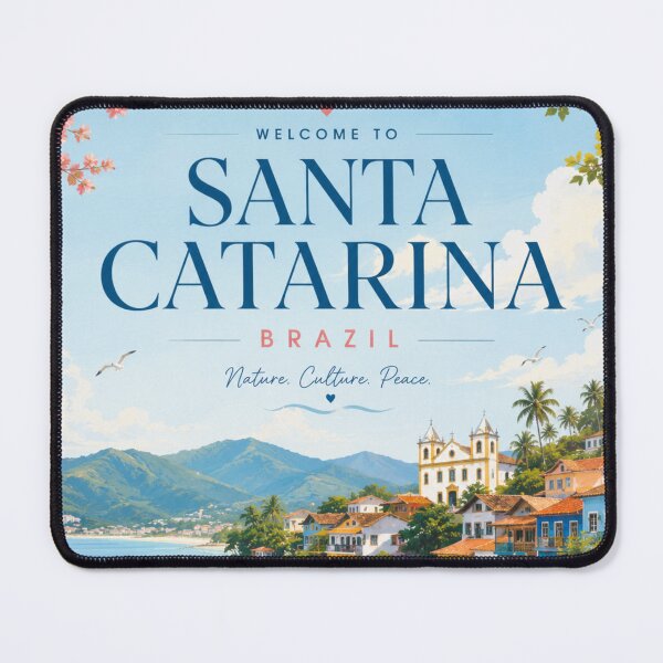 Item preview, Santa Catarina Brazil Travel Poster | Colorful Coastal Wall Art designed and sold by ElartedeNoel.