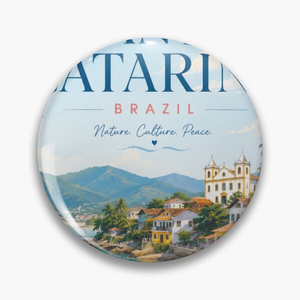 Item preview, Santa Catarina Brazil Travel Poster | Colorful Coastal Wall Art designed and sold by ElartedeNoel.