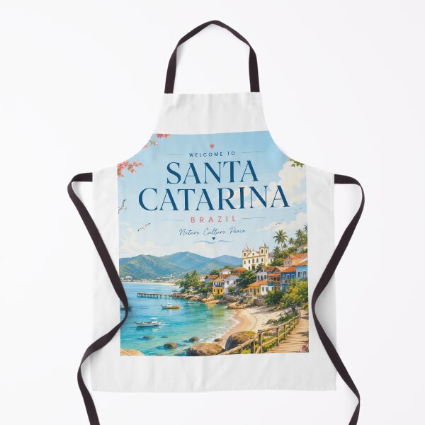Item preview, Santa Catarina Brazil Travel Poster | Colorful Coastal Wall Art designed and sold by ElartedeNoel.
