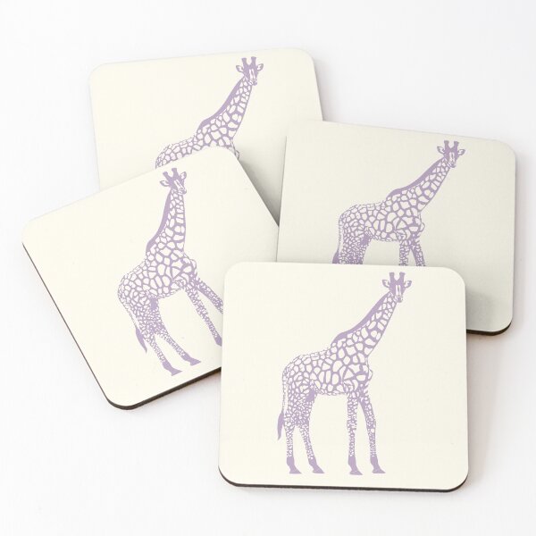 Item preview, Minimal Monochrome Giraffe Line Art Scandinavian Style Animal Illustration Purple designed and sold by Nasdigitalart.