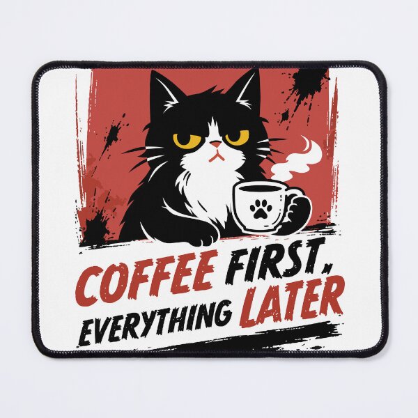 Item preview, Moody Black Cat Needs Coffee - Funny Coffee Lover Design_WH designed and sold by AckeeWolf.