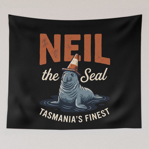 Item preview, Neil The Seal Tasmania Funny Traffic Cone designed and sold by k3rstman1.