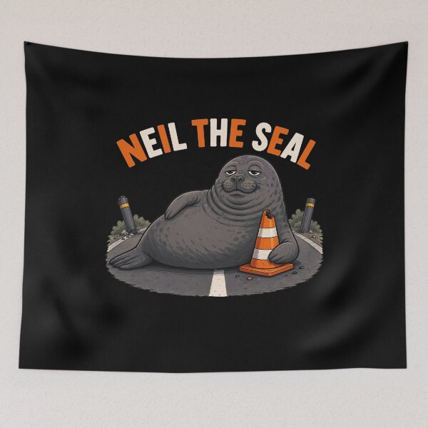 Item preview, Neil The Seal Funny Traffic Cone Cartoon designed and sold by k3rstman1.