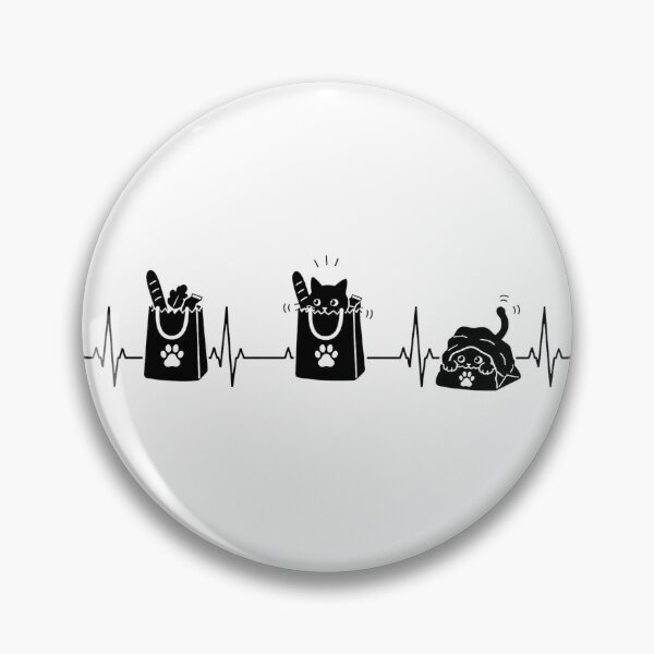 Item preview, ❤️ HEARTBEAT COLLECITON ❤️ - Heartbeat Cat - Interrupted by Grocery Bag Trap designed and sold by WheelieGdArt.