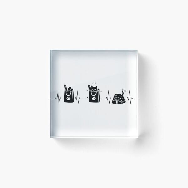 Item preview, ❤️ HEARTBEAT COLLECITON ❤️ - Heartbeat Cat - Interrupted by Grocery Bag Trap designed and sold by WheelieGdArt.