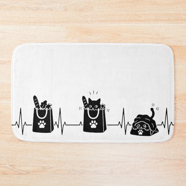 Item preview, ❤️ HEARTBEAT COLLECITON ❤️ - Heartbeat Cat - Interrupted by Grocery Bag Trap designed and sold by WheelieGdArt.